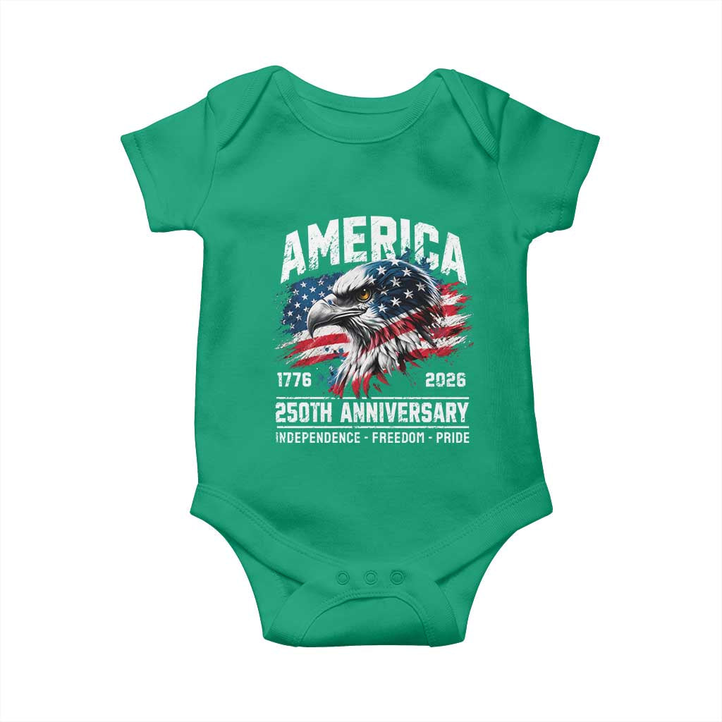 America 250th Anniversary Baby Onesie USA Patriotic Eagle 1776 2026 Independence Freedom Pride TS11 Irish Green Print Your Wear