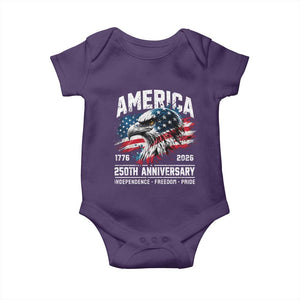 America 250th Anniversary Baby Onesie USA Patriotic Eagle 1776 2026 Independence Freedom Pride TS11 Purple Print Your Wear