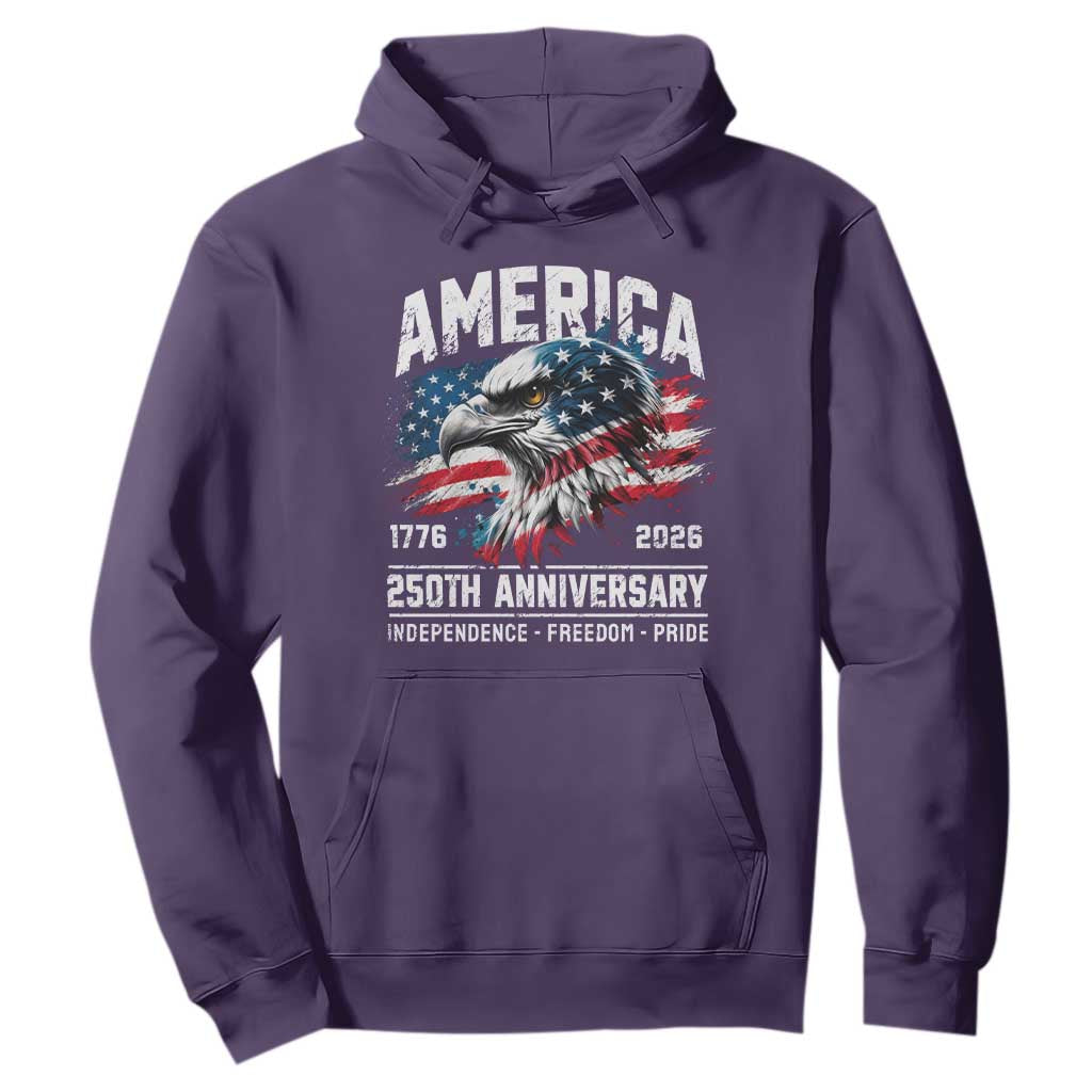 America 250th Anniversary Hoodie USA Patriotic Eagle 1776 2026 Independence Freedom Pride TS11 Purple Print Your Wear