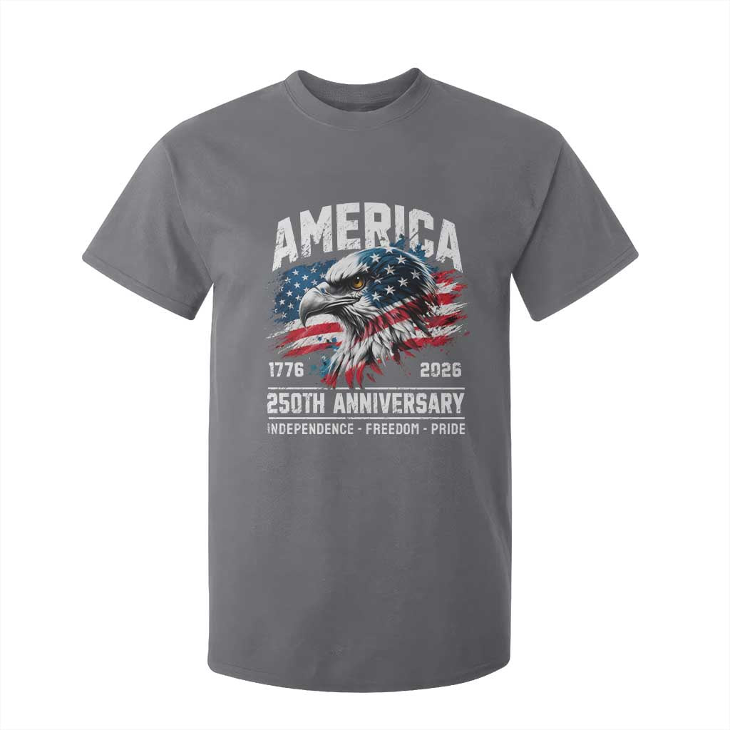 America 250th Anniversary T Shirt For Kid USA Patriotic Eagle 1776 2026 Independence Freedom Pride TS11 Charcoal Print Your Wear