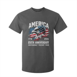 America 250th Anniversary T Shirt For Kid USA Patriotic Eagle 1776 2026 Independence Freedom Pride TS11 Dark Heather Print Your Wear