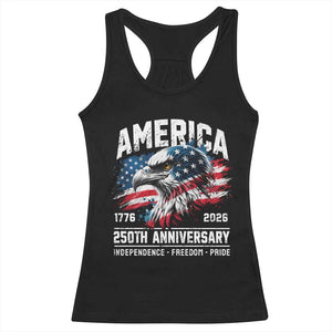 America 250th Anniversary Racerback Tank Top USA Patriotic Eagle 1776 2026 Independence Freedom Pride TS11 Black Print Your Wear