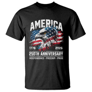 America 250th Anniversary T Shirt USA Patriotic Eagle 1776 2026 Independence Freedom Pride TS11 Black Print Your Wear
