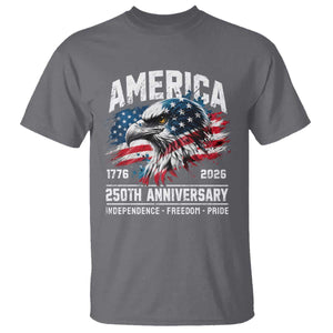 America 250th Anniversary T Shirt USA Patriotic Eagle 1776 2026 Independence Freedom Pride TS11 Charcoal Print Your Wear