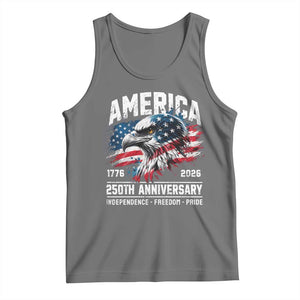 America 250th Anniversary Tank Top USA Patriotic Eagle 1776 2026 Independence Freedom Pride TS11 Black Heather Print Your Wear