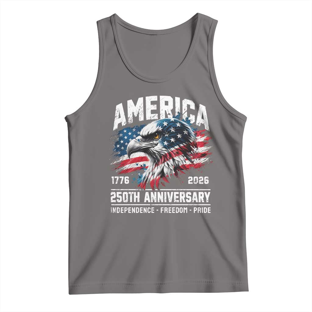 America 250th Anniversary Tank Top USA Patriotic Eagle 1776 2026 Independence Freedom Pride TS11 Deep Heather Print Your Wear