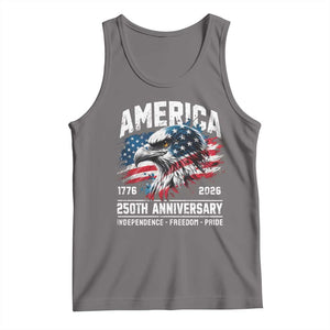 America 250th Anniversary Tank Top USA Patriotic Eagle 1776 2026 Independence Freedom Pride TS11 Deep Heather Print Your Wear