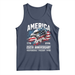 America 250th Anniversary Tank Top USA Patriotic Eagle 1776 2026 Independence Freedom Pride TS11 Navy Print Your Wear