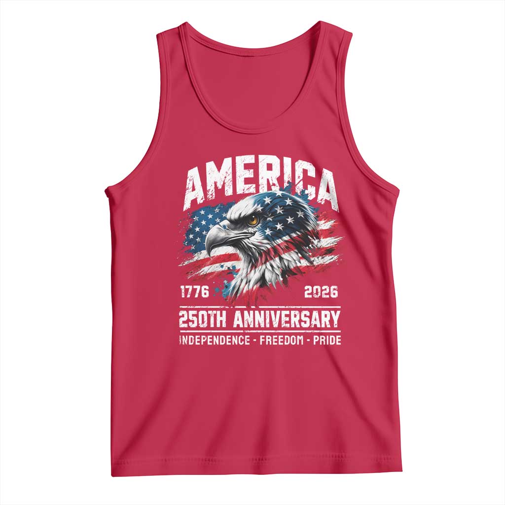 America 250th Anniversary Tank Top USA Patriotic Eagle 1776 2026 Independence Freedom Pride TS11 Red Print Your Wear