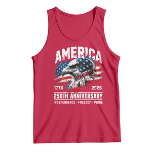 America 250th Anniversary Tank Top USA Patriotic Eagle 1776 2026 Independence Freedom Pride TS11 Red Print Your Wear