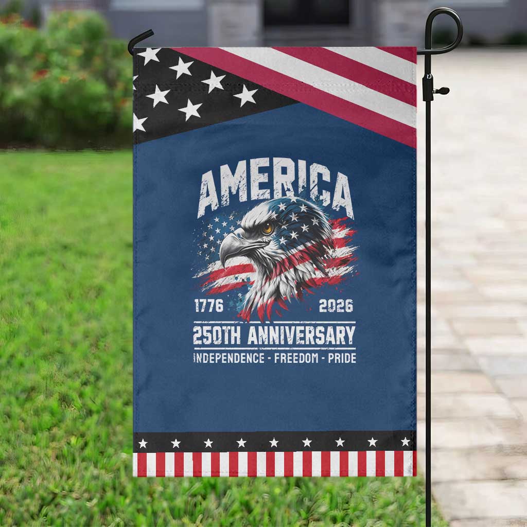 America 250th Anniversary Patriotic Garden Flag USA Eagle 1776 2026 Independence Freedom Pride TS11 Classic Blue Black Print Your Wear