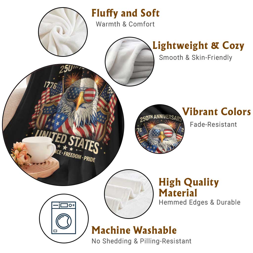 250 Anniversary USA 250th American 250 Years 4th July 2026 Throw Blanket TS11 Print Your Wear
