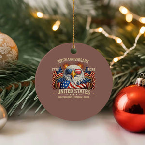 250 Anniversary USA 250th American 250 Years 4th July 2026 Ceramic Ornament TS11 1pc Mocha Print Your Wear