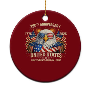 250 Anniversary USA 250th American 250 Years 4th July 2026 Ceramic Ornament TS11 1pc Red Print Your Wear