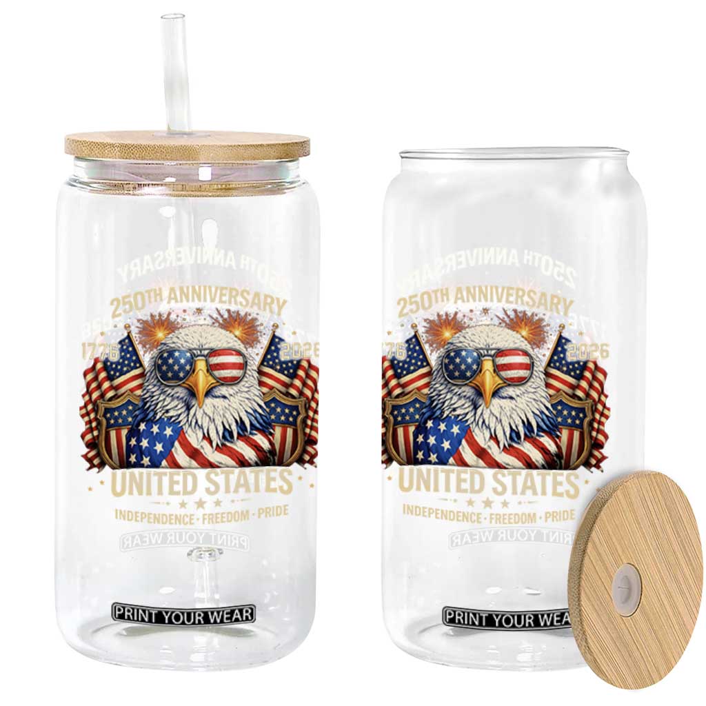 250 Anniversary USA 250th American 250 Years 4th July 2026 Glass Can TS11 Print Your Wear