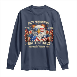250 Anniversary USA 250th American 250 Years 4th July 2026 Long Sleeve Shirt TS11 Navy Print Your Wear