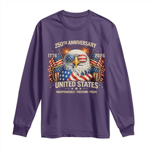 250 Anniversary USA 250th American 250 Years 4th July 2026 Long Sleeve Shirt TS11 Purple Print Your Wear