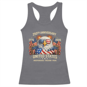 250 Anniversary USA 250th American 250 Years 4th July 2026 Racerback Tank Top TS11 Charcoal Print Your Wear