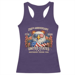 250 Anniversary USA 250th American 250 Years 4th July 2026 Racerback Tank Top TS11 Purple Print Your Wear