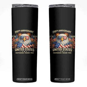 250 Anniversary USA 250th American 250 Years 4th July 2026 Skinny Tumbler TS11 Black Print Your Wear