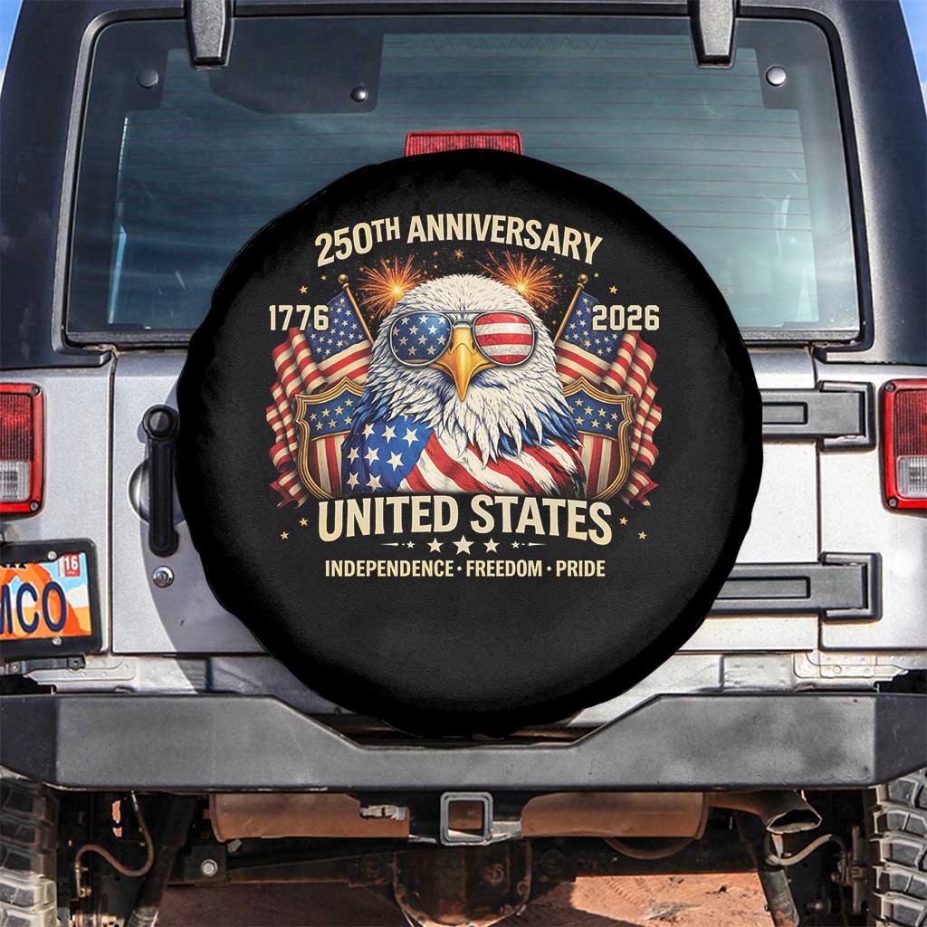 250 Anniversary USA 250th American 250 Years 4th July 2026 Spare Tire Cover TS11 No hole Black Print Your Wear