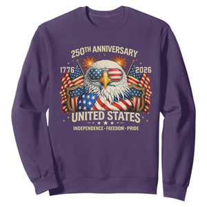 250 Anniversary USA 250th American 250 Years 4th July 2026 Sweatshirt TS11 Purple Print Your Wear