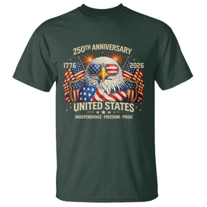 250 Anniversary USA 250th American 250 Years 4th July 2026 T Shirt TS11 Dark Forest Green Print Your Wear