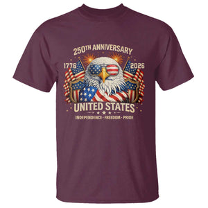 250 Anniversary USA 250th American 250 Years 4th July 2026 T Shirt TS11 Maroon Print Your Wear
