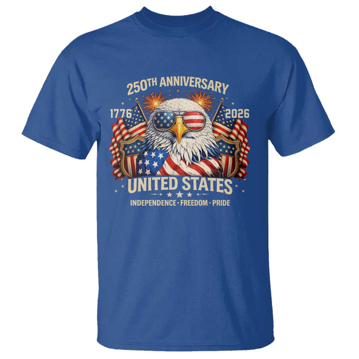 250 Anniversary USA 250th American 250 Years 4th July 2026 T Shirt TS11 Royal Blue Print Your Wear