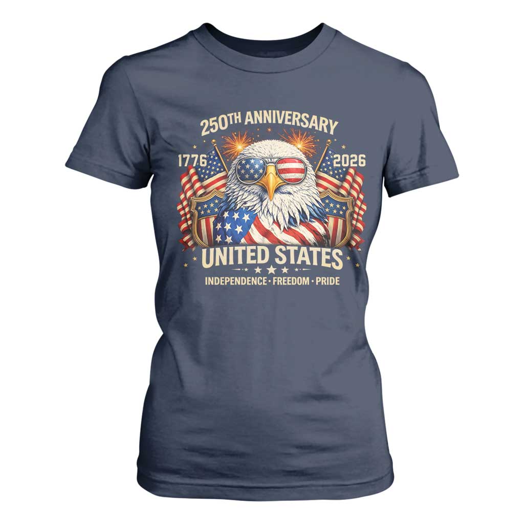 250 Anniversary USA 250th American 250 Years 4th July 2026 T Shirt For Women TS11 Navy Print Your Wear