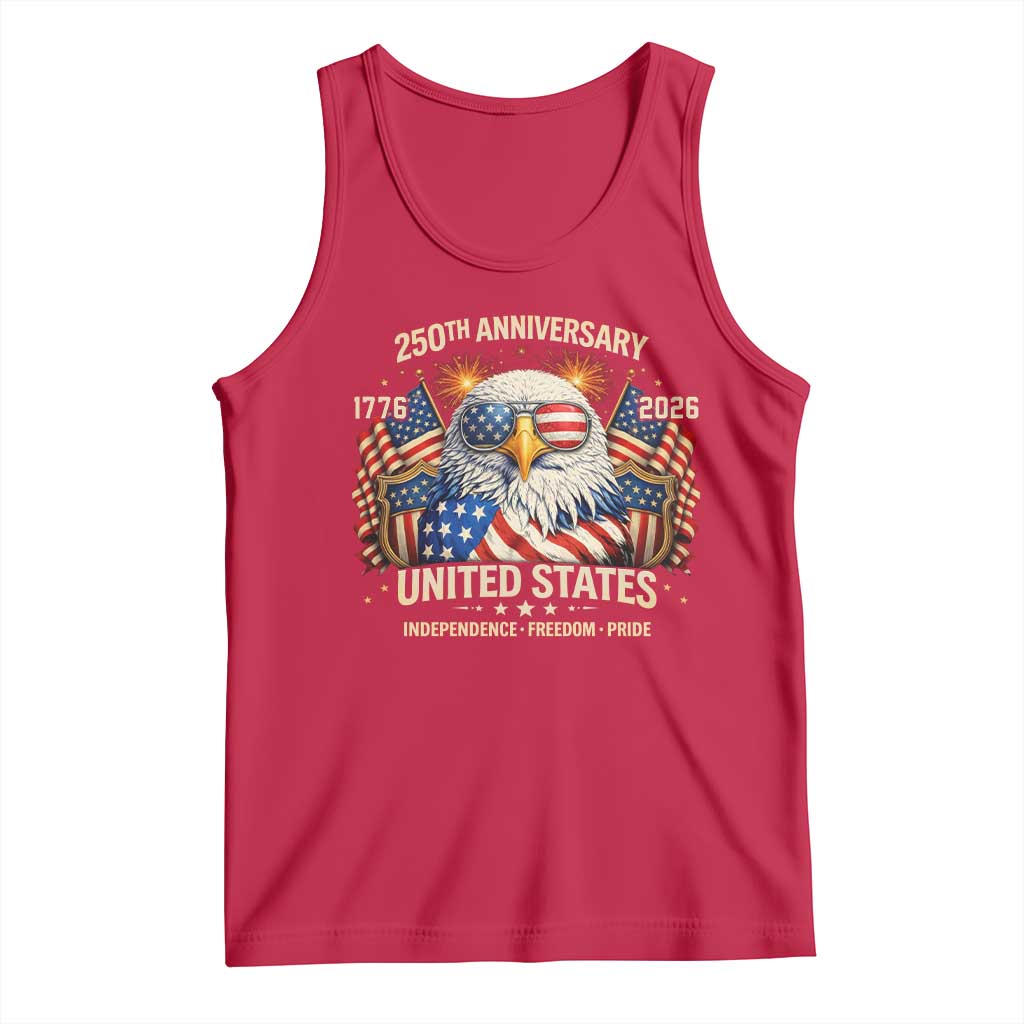 250 Anniversary USA 250th American 250 Years 4th July 2026 Tank Top TS11 Red Print Your Wear