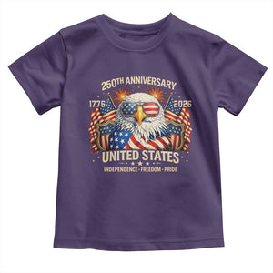 250 Anniversary USA 250th American 250 Years 4th July 2026 Toddler T Shirt TS11 Purple Print Your Wear
