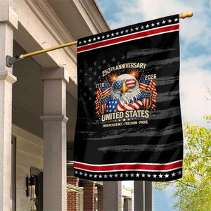 250 Anniversary USA 250th American 250 Years 4th July 2026 Patriotic Garden Flag TS11 Distressed Black Red Print Your Wear