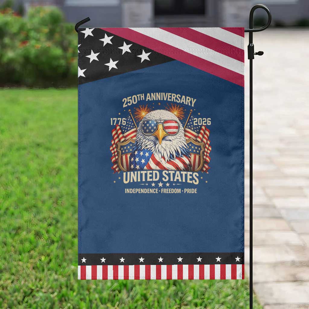 250 Anniversary USA 250th American 250 Years 4th July 2026 Patriotic Garden Flag TS11 Classic Blue Black Print Your Wear