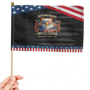 250 Anniversary USA 250th American 250 Years 4th July 2026 Patriotic Handheld Flag