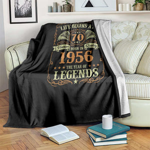 70th Birthday Throw Blanket Life Begins At 70 Born In 1956 The Year Of Legends TS11 Print Your Wear