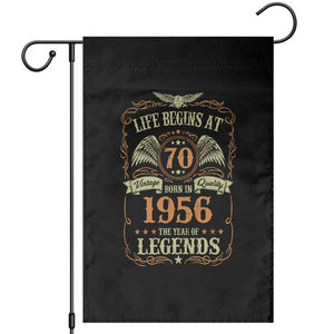 70th Birthday Garden Flag Life Begins At 70 Born In 1956 The Year Of Legends TS11 Black Print Your Wear