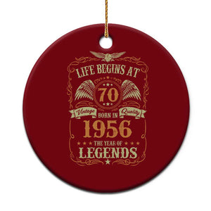 70th Birthday Ceramic Ornament Life Begins At 70 Born In 1956 The Year Of Legends TS11 1pc Red Print Your Wear