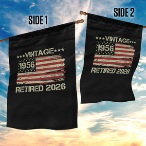 70th Birthday Retirement Garden Flag Vintage 1956 Retired 2026 American Flag TS11 Print Your Wear