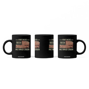 70th Birthday Retirement Coffee Mug Vintage 1956 Retired 2026 American Flag TS11 Print Your Wear