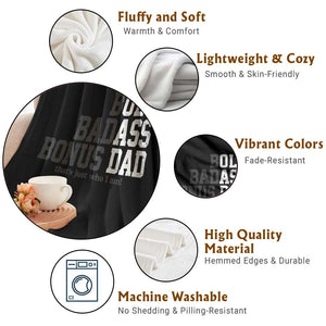 Bold Badass Bonus Dad Throw Blanket Old Ass Dad Funny Father's Day Gift TS11 Print Your Wear