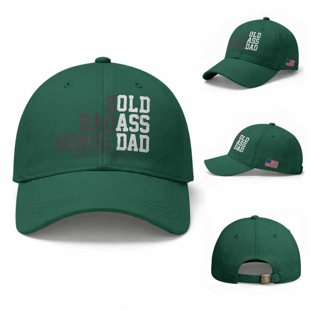 Bold Badass Bonus Dad Baseball Cap Old Ass Dad Funny Father's Day Gift TS11 Baseball Cap Universal Fit Irish Green Print Your Wear