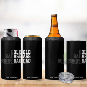 Bold Badass Bonus Dad 4 in 1 Can Cooler Tumbler Old Ass Dad Funny Father's Day Gift TS11 Print Your Wear