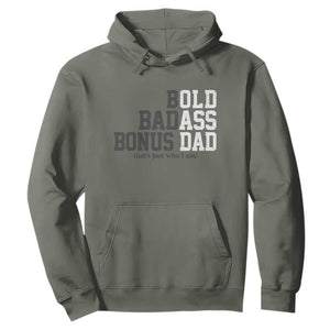 Bold Badass Bonus Dad Hoodie Old Ass Dad Funny Father's Day Gift TS11 Military Green Print Your Wear