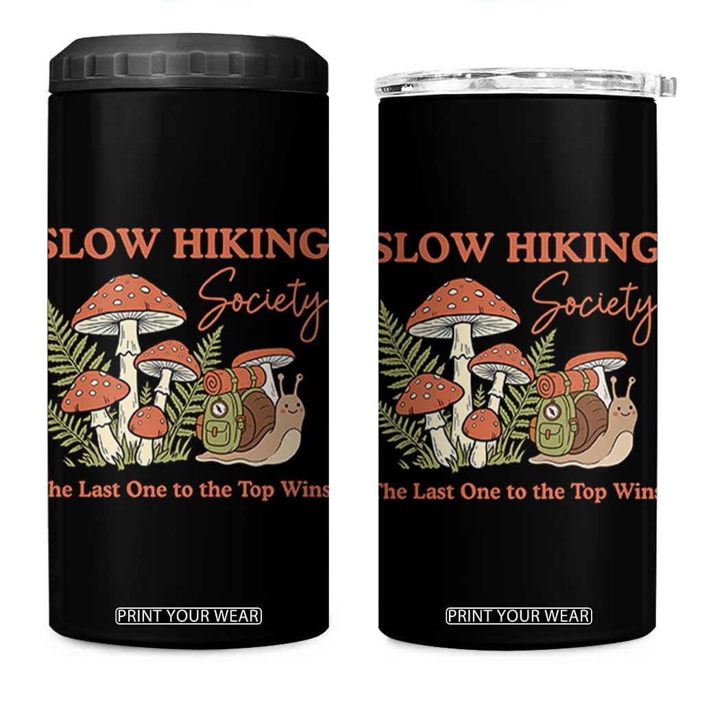 Slow Hiking Society The Last One to The Top Wins 4 in 1 Can Cooler Tumbler Funny Snail Mountaineering TS11 One Size: 16 oz Black Print Your Wear