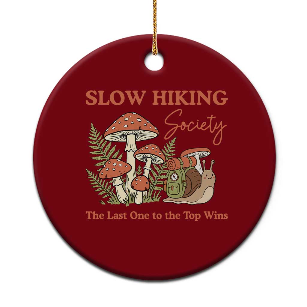 Slow Hiking Society The Last One to The Top Wins Ceramic Ornament Funny Snail Mountaineering TS11 1pc Red Print Your Wear