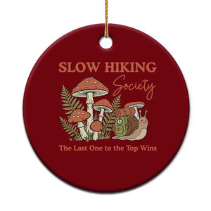 Slow Hiking Society The Last One to The Top Wins Ceramic Ornament Funny Snail Mountaineering TS11 1pc Red Print Your Wear