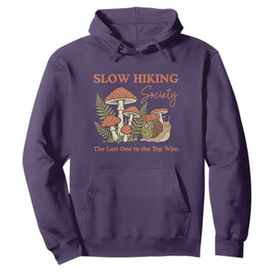 Slow Hiking Society The Last One to The Top Wins Hoodie Funny Snail Mountaineering TS11 Purple Print Your Wear