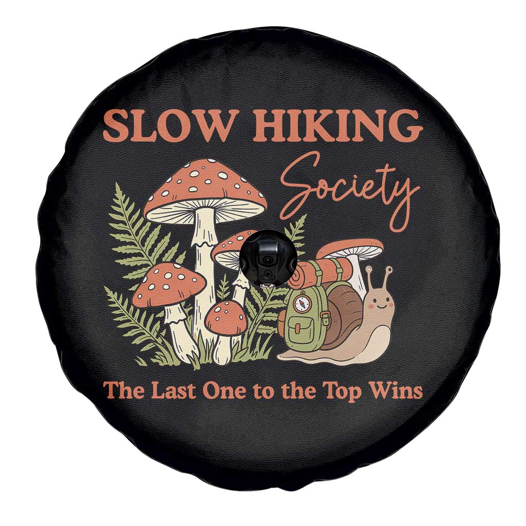 Slow Hiking Society The Last One to The Top Wins Spare Tire Cover Funny Snail Mountaineering TS11 Print Your Wear