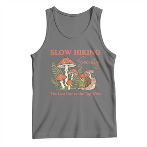 Slow Hiking Society The Last One to The Top Wins Tank Top Funny Snail Mountaineering TS11 Black Heather Print Your Wear